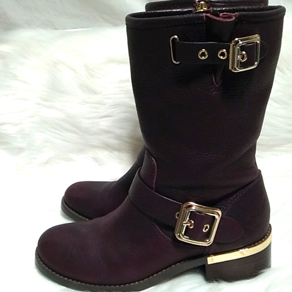 FLASH SALE! Vince Camuto Inside Zip Up Leather Boots W/Gold Hardware Sz.7M - Picture 5 of 16